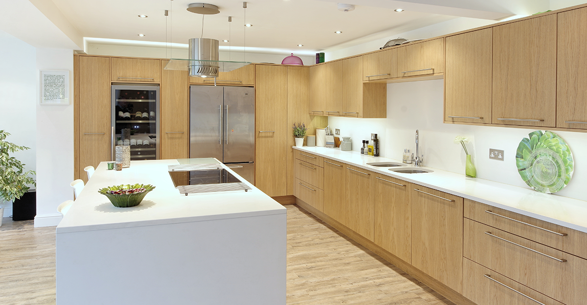 oak flat door contemporary kitcehen maidstone kent
